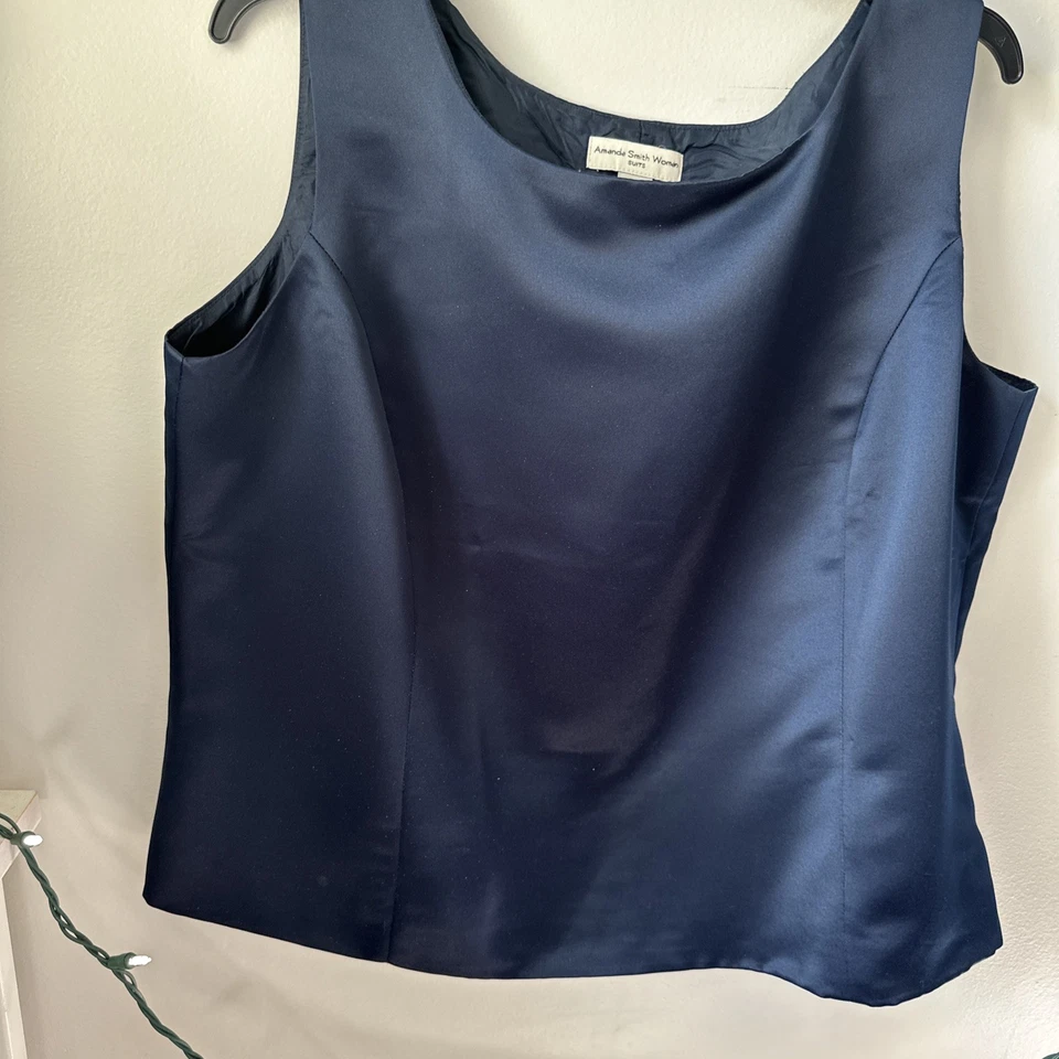 Amanda Smith Womans Suits 18W PLUS SZ VEST TOP NAVY Sleeveless - Image 4 of 4