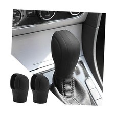 AICEL 2 Pcs Car Gear Shift Knob Cover, Elastic Silicone Car Automatic Black