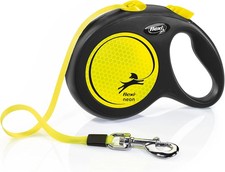 Flexi Neon Retractable Dog Leash Tape Large Black/Neon 16ft