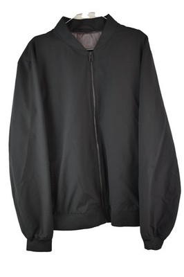 Marks & Spencer Herren Schwarz Reißverschluss Bomberjacke Varsity Poly Größe L Reg