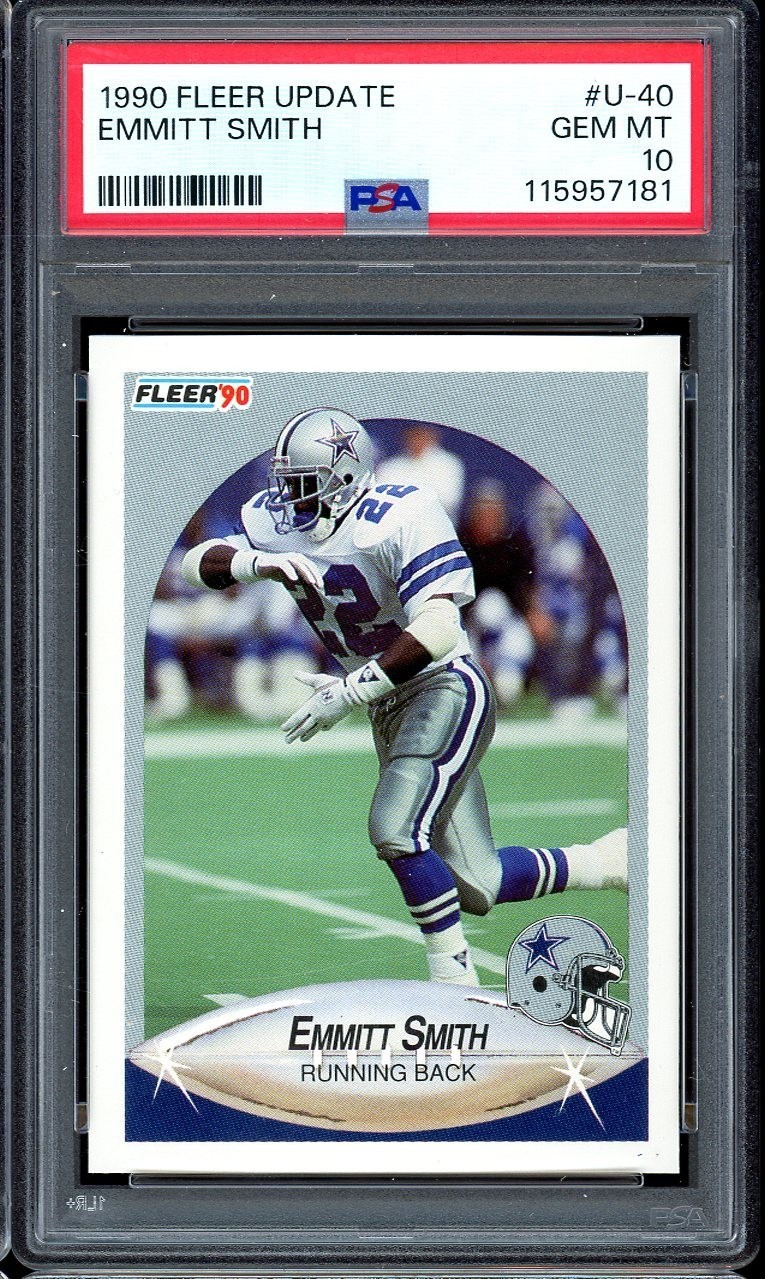 1990 Fleer Update Football U-40 Emmitt Smith PSA 10