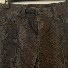 a.n.a Womens Snake Print Skinny Slim Fit Stretch Denim Pants Brown/Black