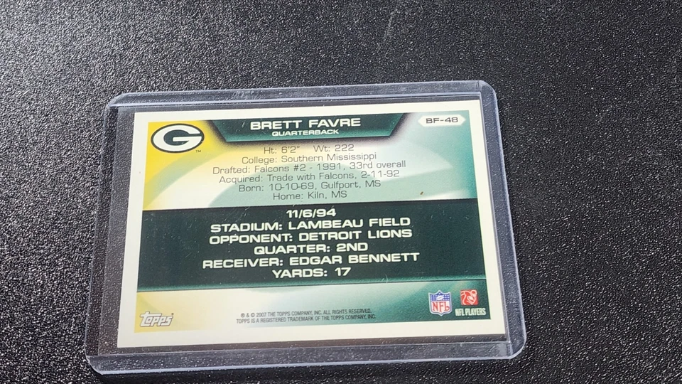 2007 Topps - Brett Favre Collection Brett Favre #BF-48 - Image 2 of 2