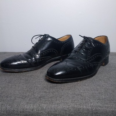 Men's Johnston & Murphy Aristocraft Black Leather Wingtip Oxford Shoes Size 10