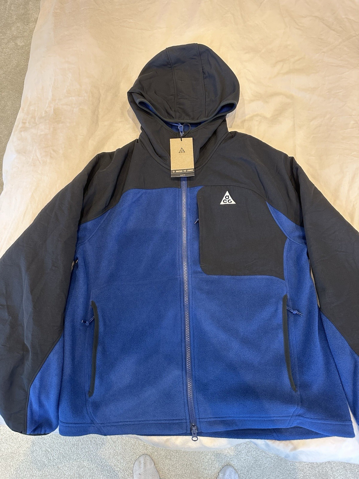 Nike ACG Wolf Tree Polartec Fleece Jacket Full Zip Hoodie Mens Small Loose Fit