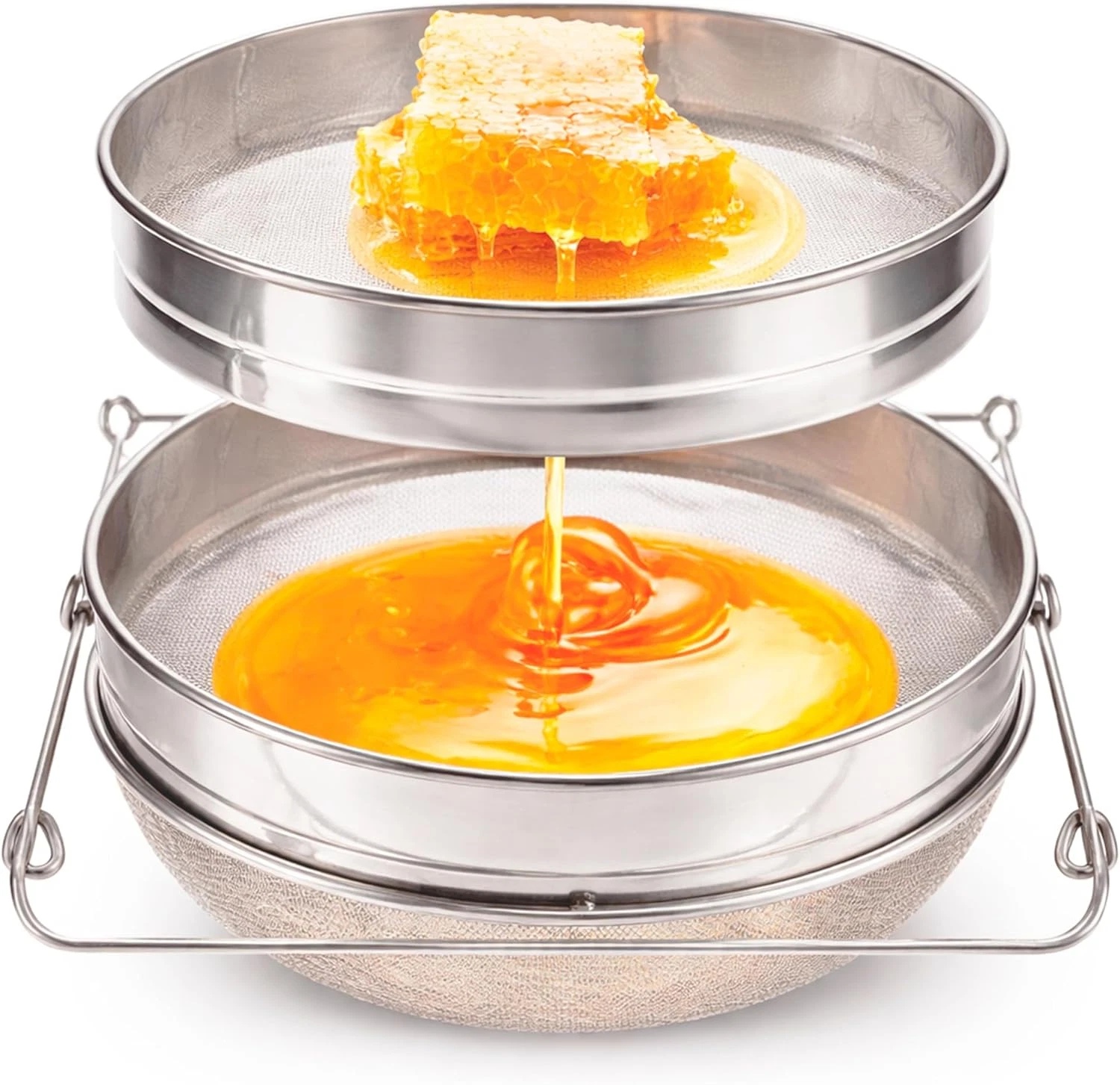 Double Sieve Honey Strainer 9in Stainless Steel Filter Fits 5 Gallon
Opens in a new window or tab