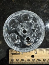 Vintage Flower Frog Arrange 6 Holes including middle Clear Glass