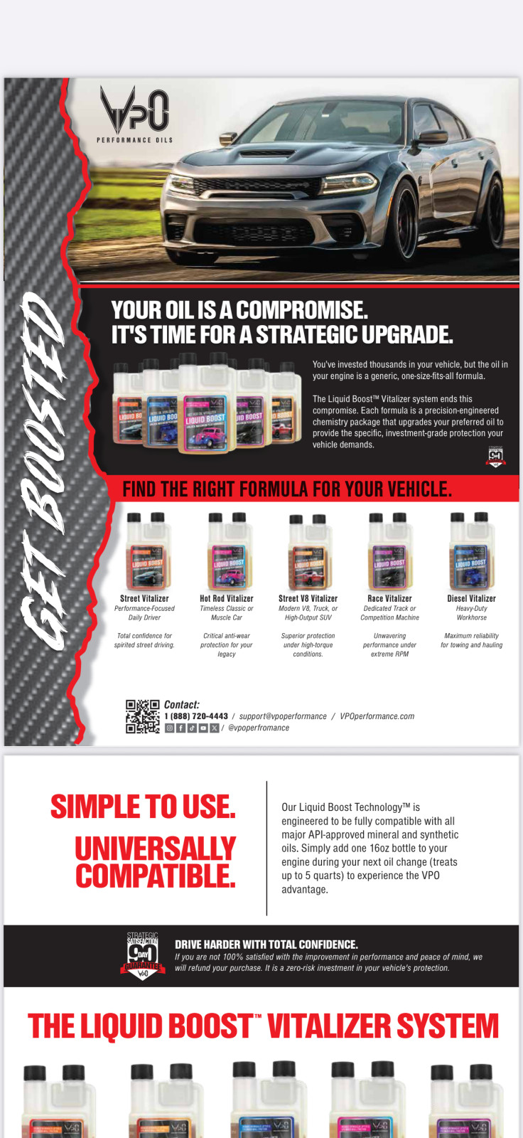 16 oz Liquid Boost street oil Vitalizer •30w and lower