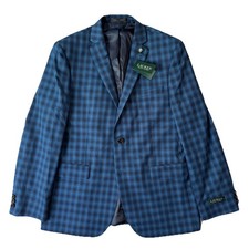 NWT Lauren Ralph Lauren Big Boy Blazer 20R Blue Plaid 2 Button Jacket