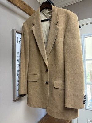 Men s 80% LAMBSWOOL 20% CAMEL HAIR Coat 40L Tan Brown