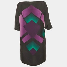 Gucci Black Printed Silk Mini Dress S