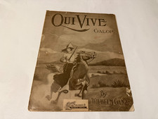 1910 Sheet Music Oui Vive Galop Who's There Wilhelm Ganz Artwork Horse Antique