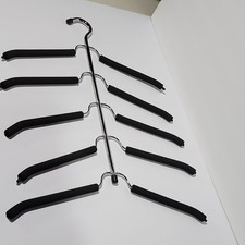 Metal Tiered Space Saving Pants Hanger Silver Black for Bottoms Pants
