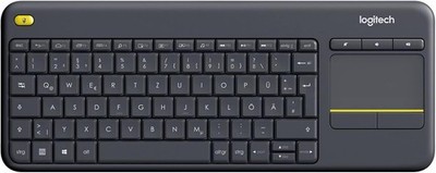 Logitech K400 Plus Kabellose Touch-TV-Tastatur mit integriertem Touchpad Schwarz