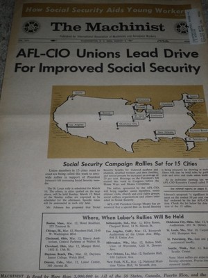 THE MACHINIST NEWSPAPER MARCH 1967 AFL CIO DRIVE SOCIAL SECURITY AEROSPACE
