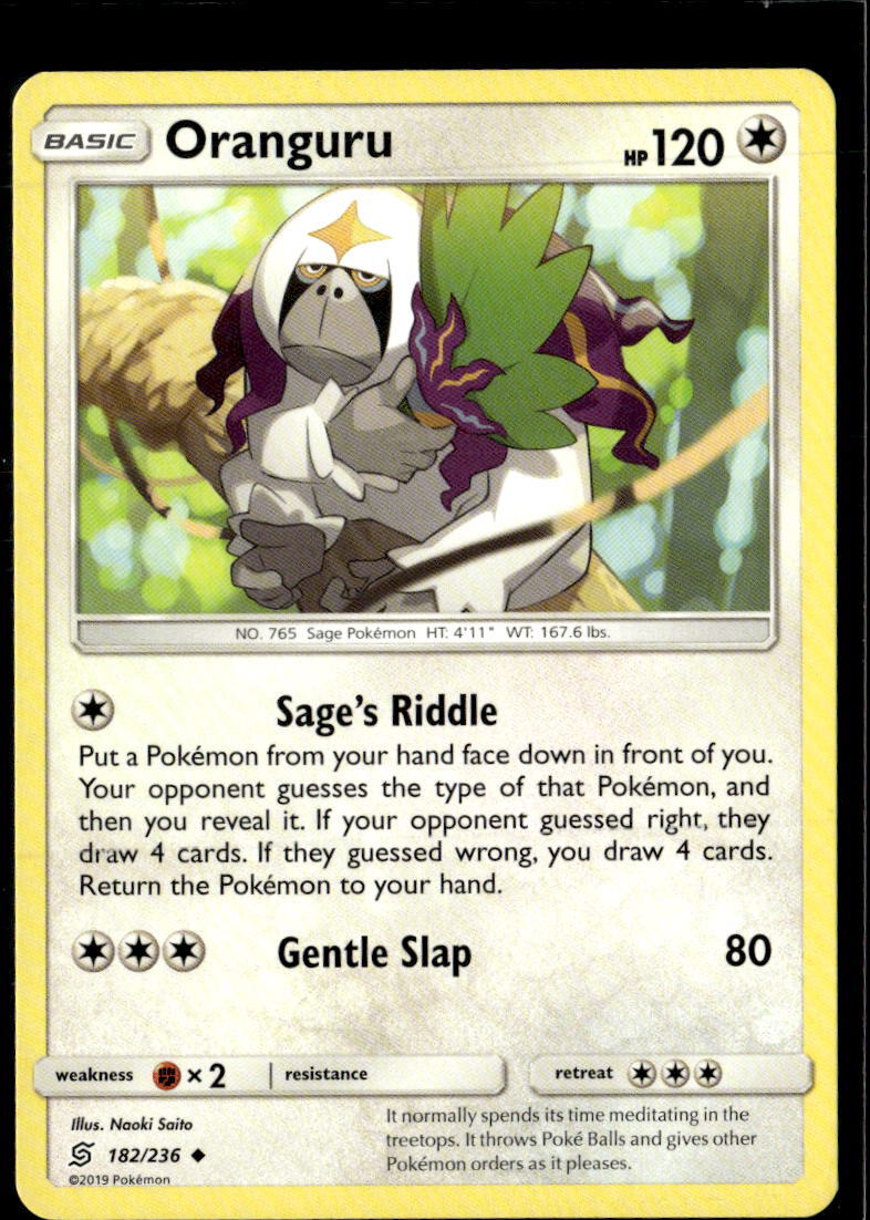 Pokemon Oranguru 182/236 Unified Minds Non Holo Uncommon 2 Card Lot