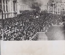  1945 Pro and Anti-King Factions Clash Bucharest Romania Rare Press Photo