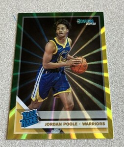 2019-20 Panini Donruss RC Green Yellow Laser #226 Jordan Poole Warriors