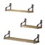 floating shelves wall mounted set of 3, rustic 7.carbonized black and brown