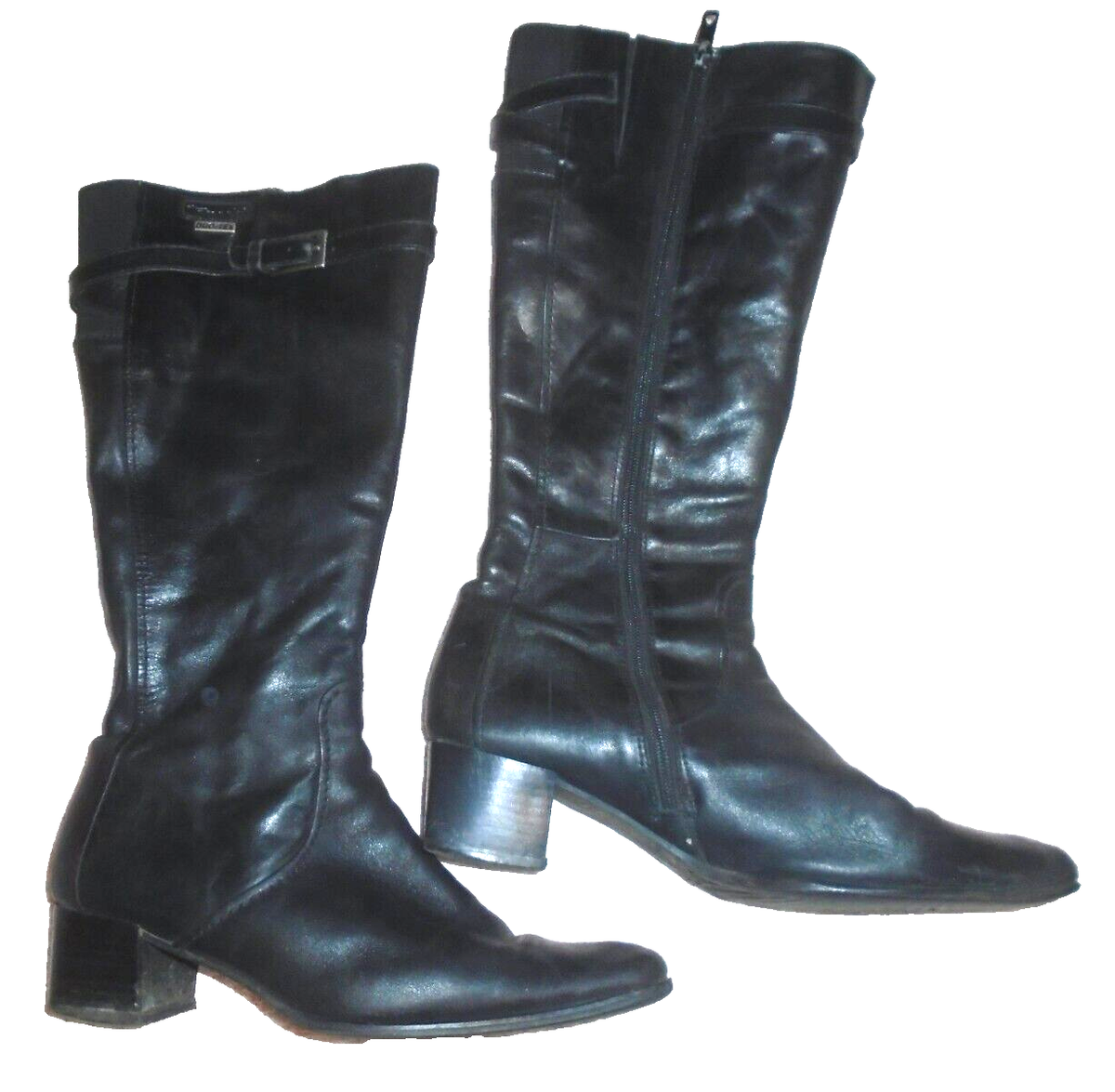 Tamaris Duo-Tex Echt-Leder Stiefel Schwarz, Größe 40