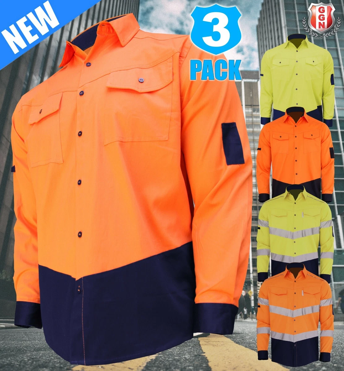 High visibility shirts with best sale pockets