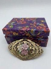 Flower Design Decorative Hair Pin Brand New Impeccable  Made In France