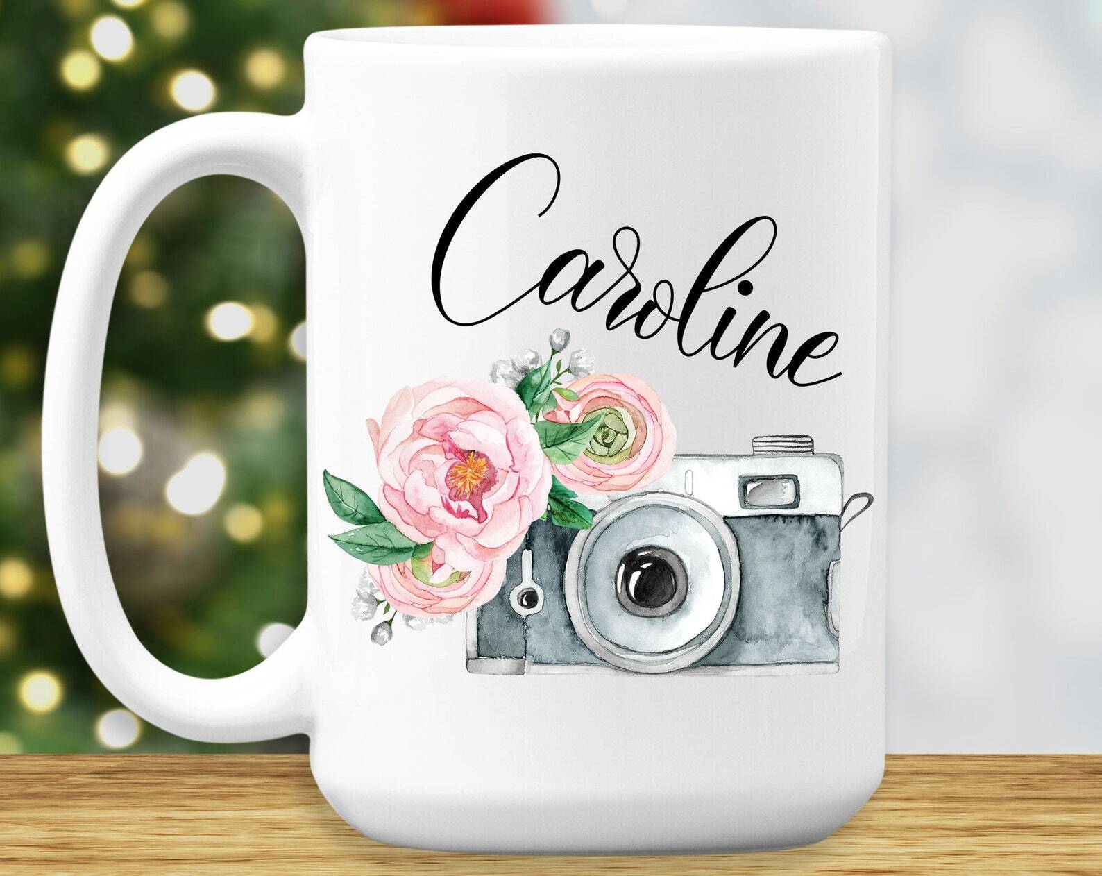 Photographer Coffee Mug Custom Name Gifts For Women Girls Photography Lovers Cup
