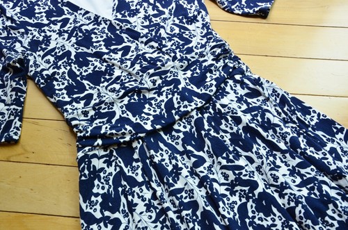 Boden Jersey-Midikleid mit geraffter Taille French Navy Tulpe Terrasse US 4R Multi - Bild 6 von 12