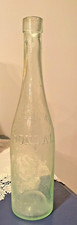 Antigua botella AGUA DE RUBINAT CONDAL CORDIAL, copa de aguamarina vintage, vino, licor