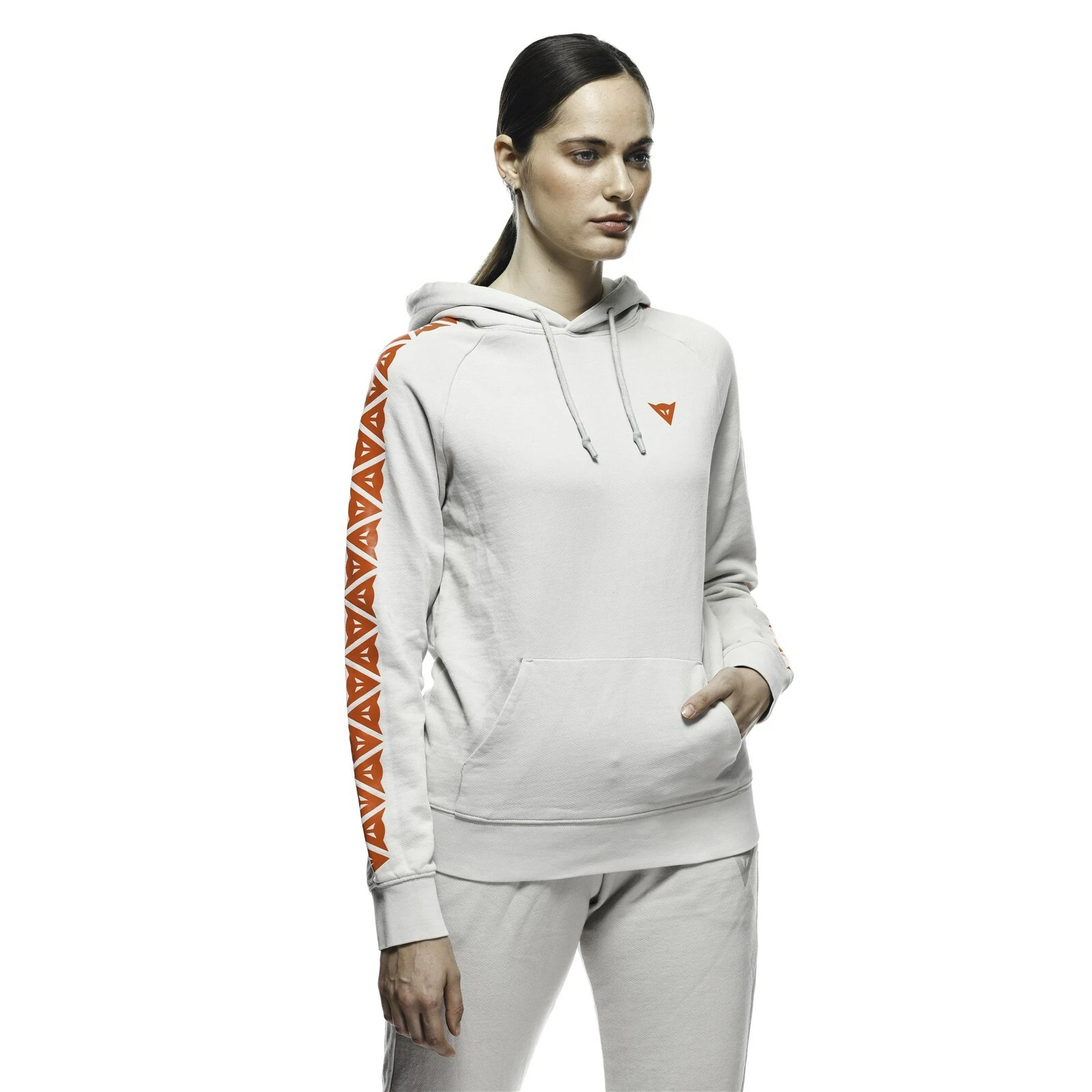SACAI Felpa pullover donna a righe Dainese taglia S felpa con cappuccio grigia