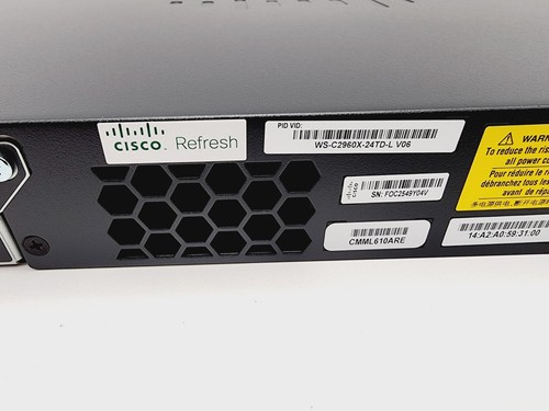 Cisco WS-C2960X-24TD-L Stackable Ethernet Switch 24-Ports Rack Mountable Black - Afbeelding 4 van 17