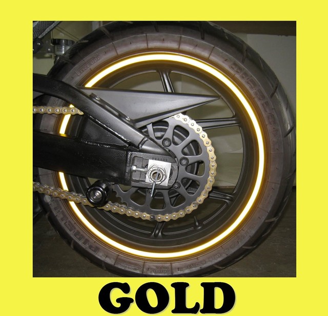 17" Gold Rim Tape Decals Vinyl Stickers Stripes Reflective Motorcycle