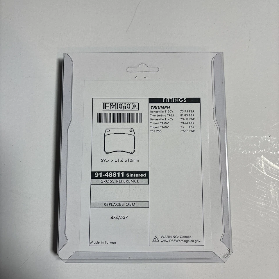 PASTILLAS FRENO TRIUMPH 99-2769 1973 - 1983 TR7 T140 T150 T160 750 STOCK BONNEVILLE Foto 3 de 4