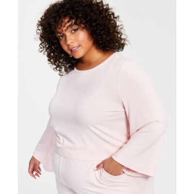 JENNI Style Not Size Long Sleeve Lounge Top Pink Cloud XL