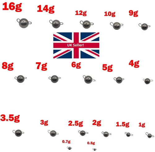 Fishing Jig Head Ball Tungsten Cheburashka Weights Cheb Sinker from 0.5g - 16g