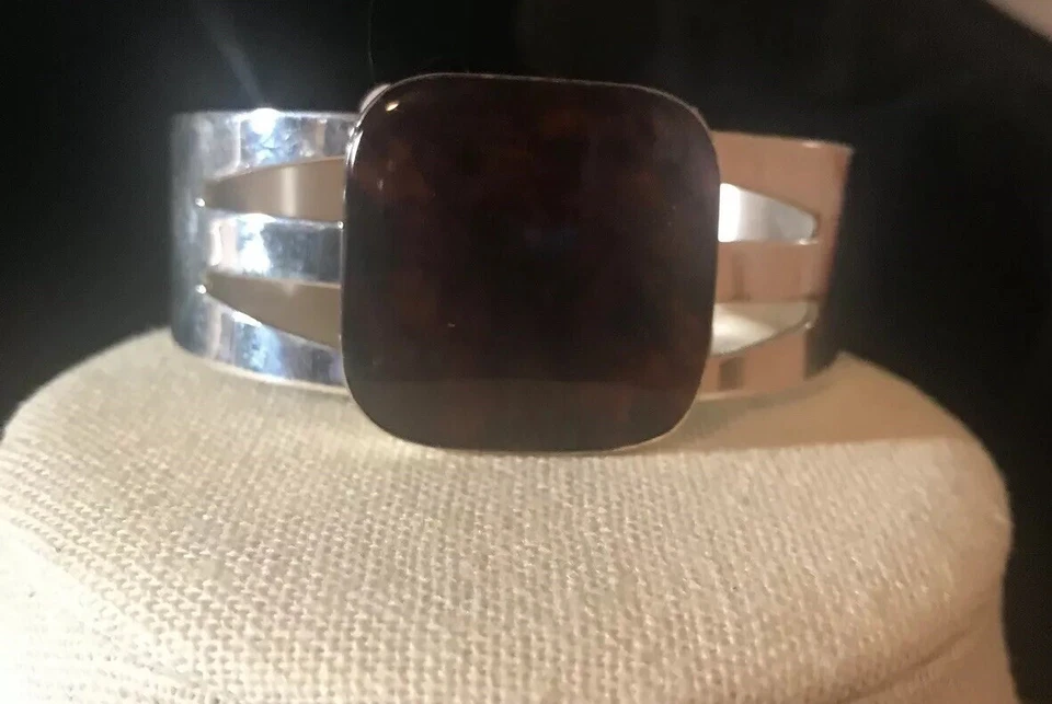 Brazalete Jay King corte cojín ámbar plata esterlina nuevo con etiquetas RET $225 Foto 2 de 4