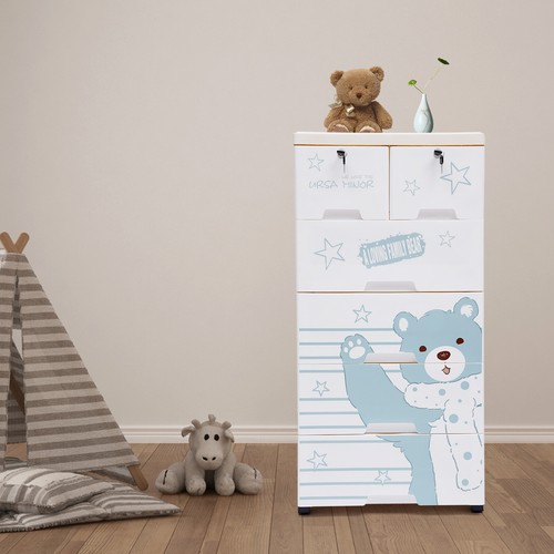 Kommode mit Schubladen aus Kunststoff, Aufbewahrungsschrank mit 6 Schubladen/Schrank 6 Schubladen