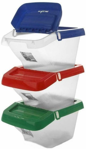 Plastic Recycle Recycling Bins Waste Dustbin Kitchen Storage Pet Food Container - Picture 18 of 40