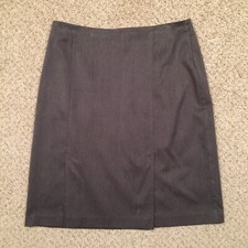B. Moss Skirt Size 10 Gray Lined Stretch Pencil Made In USA