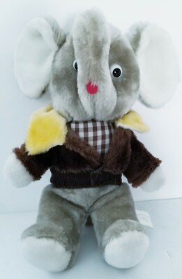 Chad Valley 14'' Elephant Plush with Jacket and Shirt Made In Korea