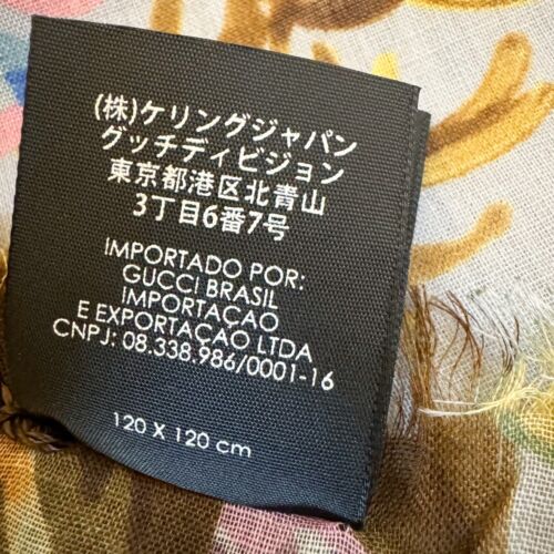 GUCCI Wool Josephine Floral Shawl Sky Blue Multicolor New with Tags - Picture 16 of 16