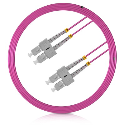 2M/6.6FT(2PCS) SC/UPC to SC/UPC MM OM4 DX LSZH 3.0mm Indoor Fiber Optic