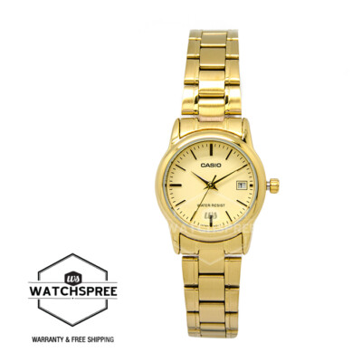 Casio Ladies' Standard Analog S.Steel Band Watch LTPV002G-9A LTP-V002G-9A