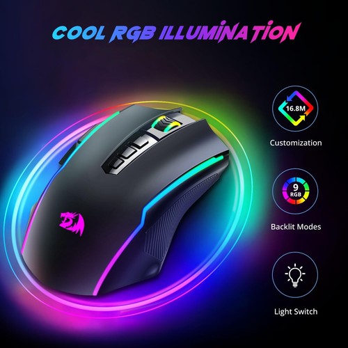 Gaming Mouse Wireless Mouse Gaming with 8000 DPI PC Gaming Mice with Fire But... - Picture 2 of 8
