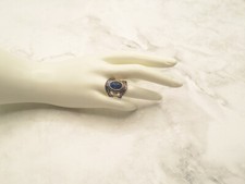 Handmade Hallmarked Sterling Silver Ring with Oval Labradorite