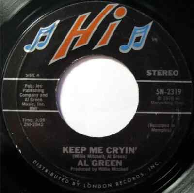 Al Green Keep Me Cryin / There Is Love Vinyl Single 7inch Hi records