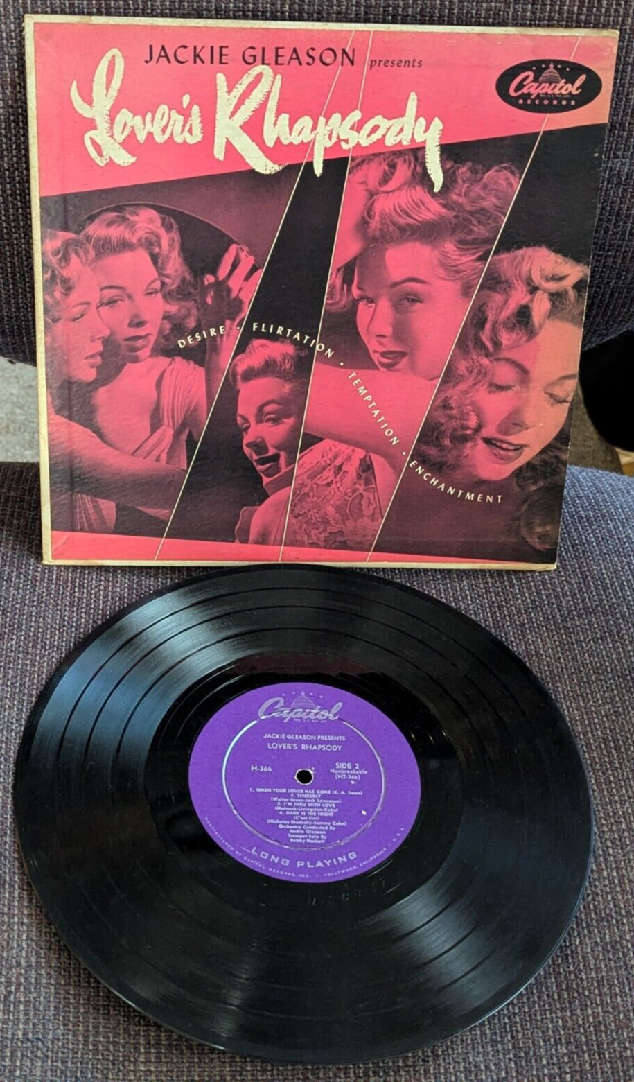EX JACKIE GLEASON Presents LOVER'S RHAPSODY 1953 Capitol H-366 LP Bobby Hackett