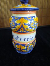 Pot à pharmacie / apothicaire en céramique "SATUREIA" – 13 cm de haut