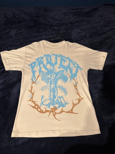 PACSUN HERREN GRÖSSE L GROSSE GRAFIK BLAU BEIGE OVERSIZE