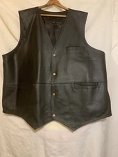 Roma Leather Mens Conceal Handgun Carry Vest Inner Pockets Black Size XXXL USA